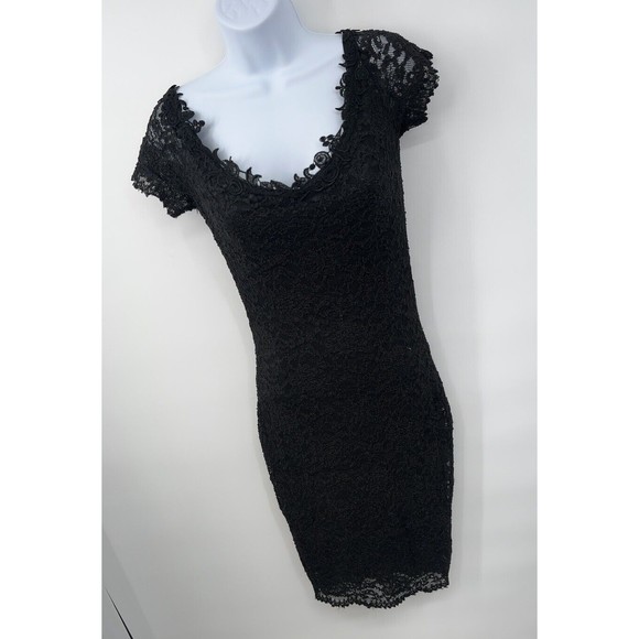 Susan Roselli for Vijack Black Sequin Lace  New Years Party Vintage Dress 7-8 - Picture 6 of 16